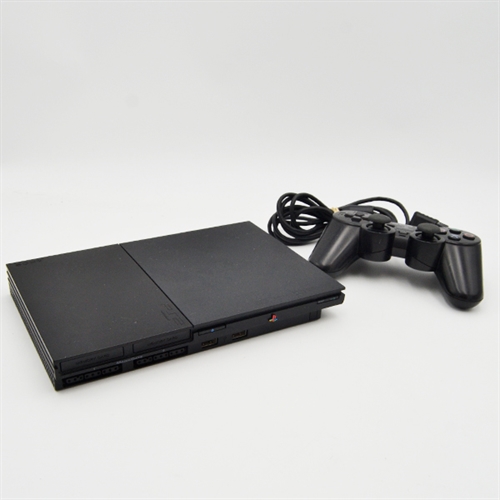 Playstation 2 Slim Sort Konsol - SNR HC4933602 (B Grade) (Genbrug)